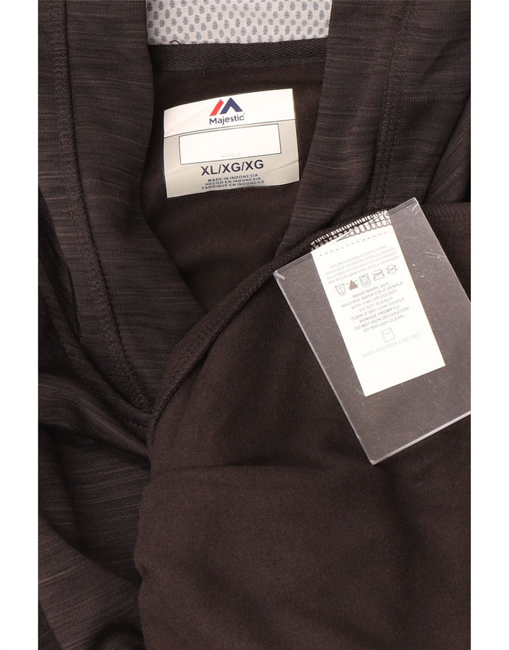 MAJESTIC Mens Hoodie Jumper XL Grey Polyester