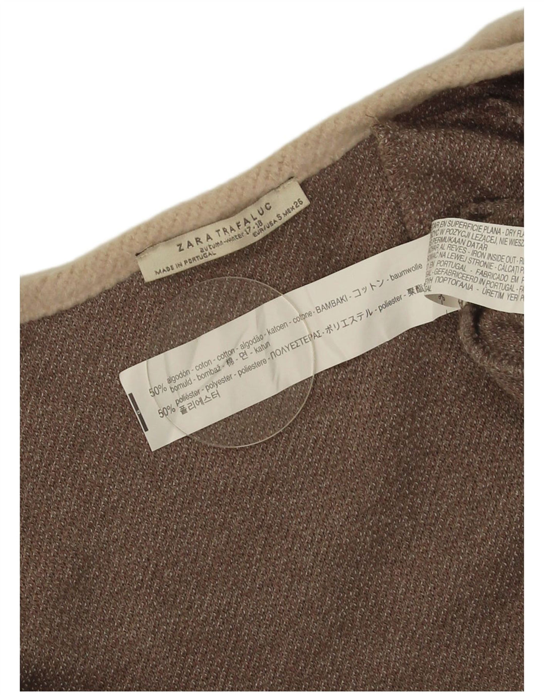 Zara Womens Oversized Longline Open Cardigan Sweater UK 10 Small Brown