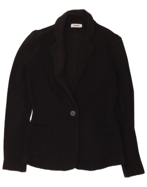 Max & Co. Womens 1 Button Blazer Jacket UK 12 Medium Black