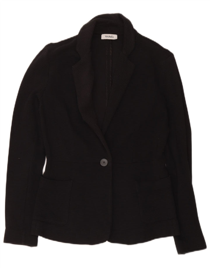 Max & Co. Womens 1 Button Blazer Jacket UK 12 Medium Black