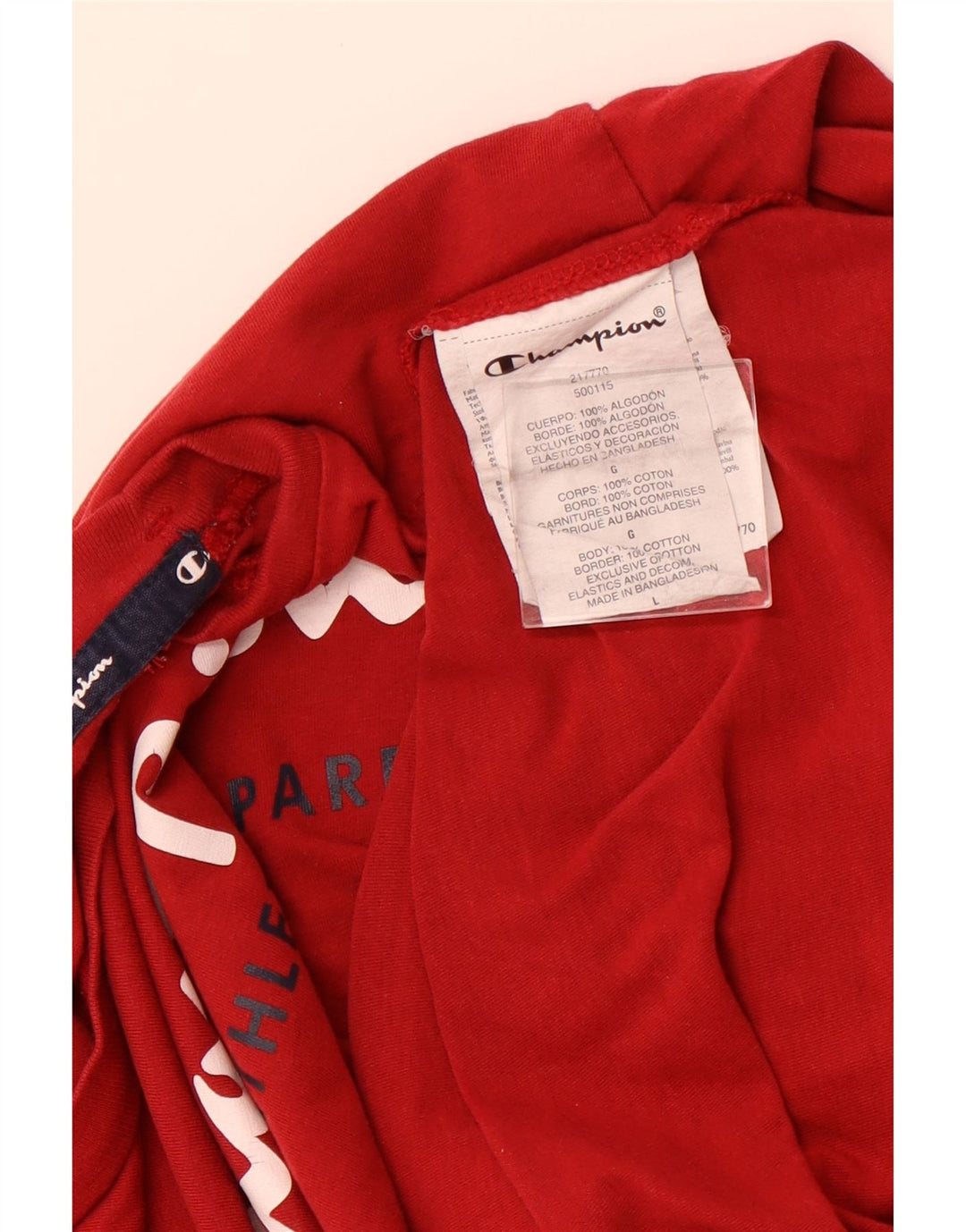 CHAMPION Mens Graphic T-Shirt Top Large Red Cotton