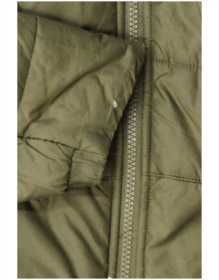 Nike Mens Hooded Padded Jacket UK 38 Medium Khaki Polyester