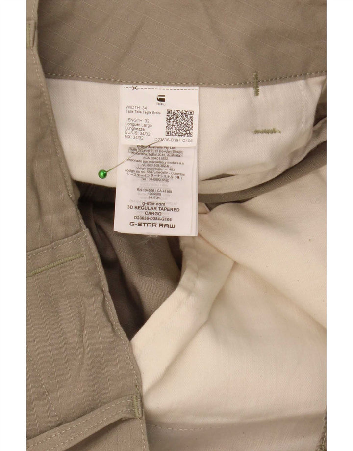 G-Star Mens Regular Tapered Cargo Trousers W34 L32 Beige