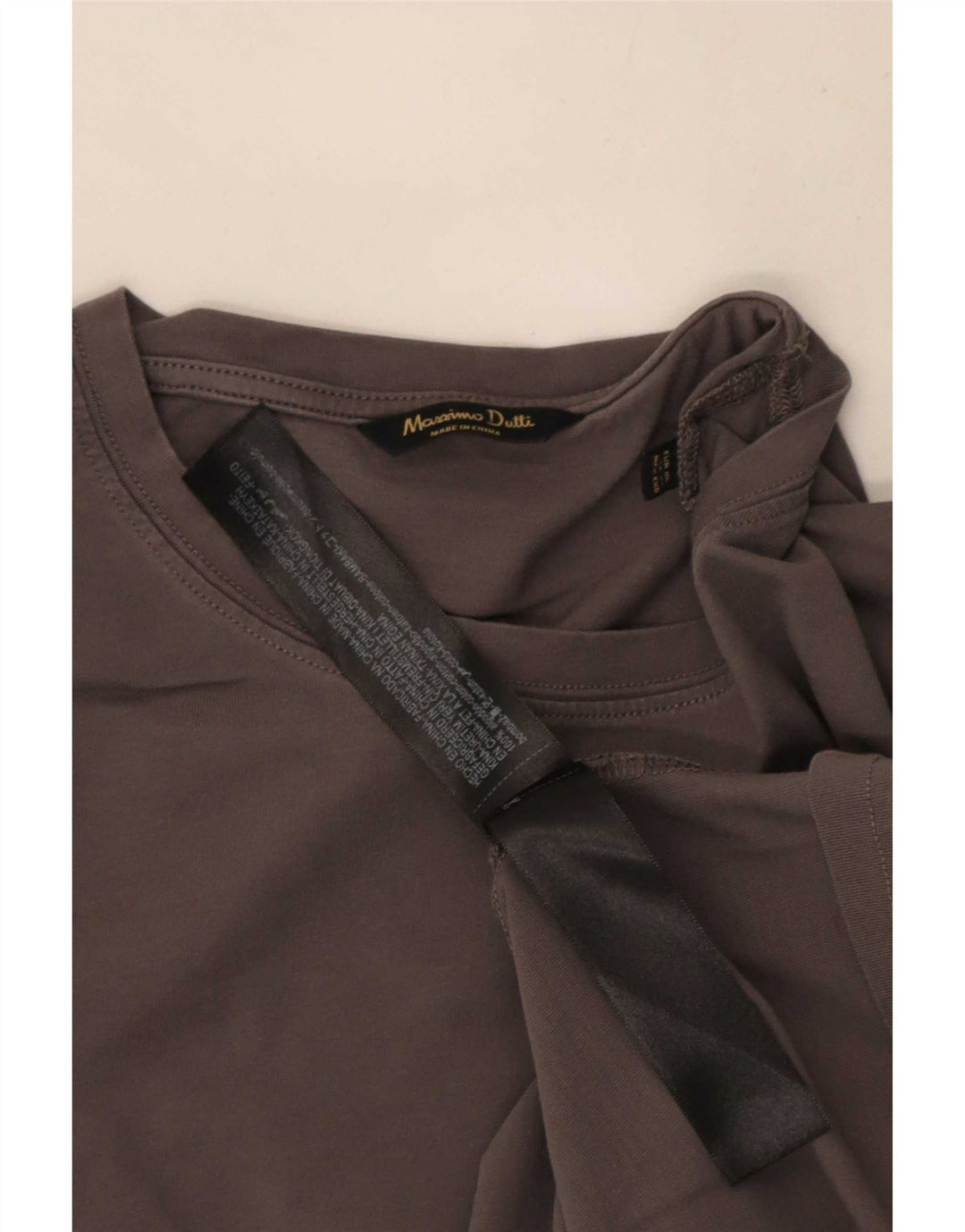 Massimo Dutti Mens Top Long Sleeve XL Grey Cotton
