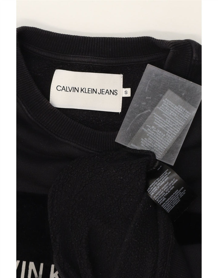 CALVIN KLEIN JEANS Womens Oversized Sweatshirt Jumper UK 10 Small Black Vintage Calvin Klein Jeans and Second-Hand Calvin Klein Jeans from Messina Hembry 