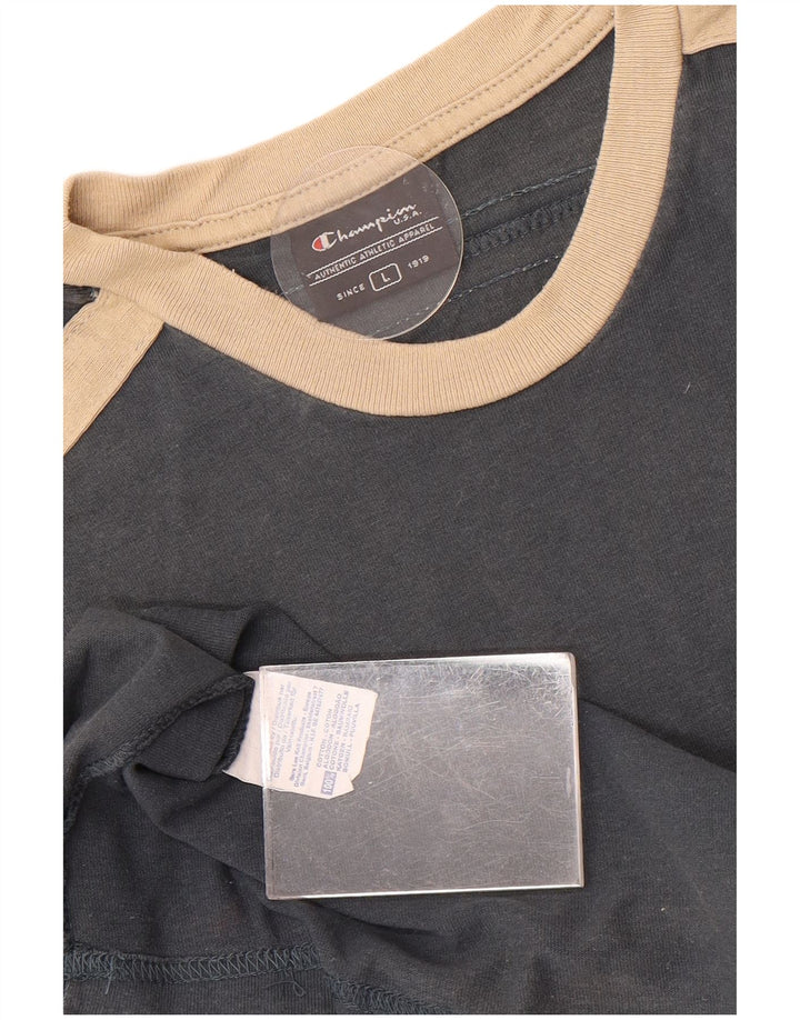 CHAMPION Mens Vest Top Large Grey Colourblock Cotton