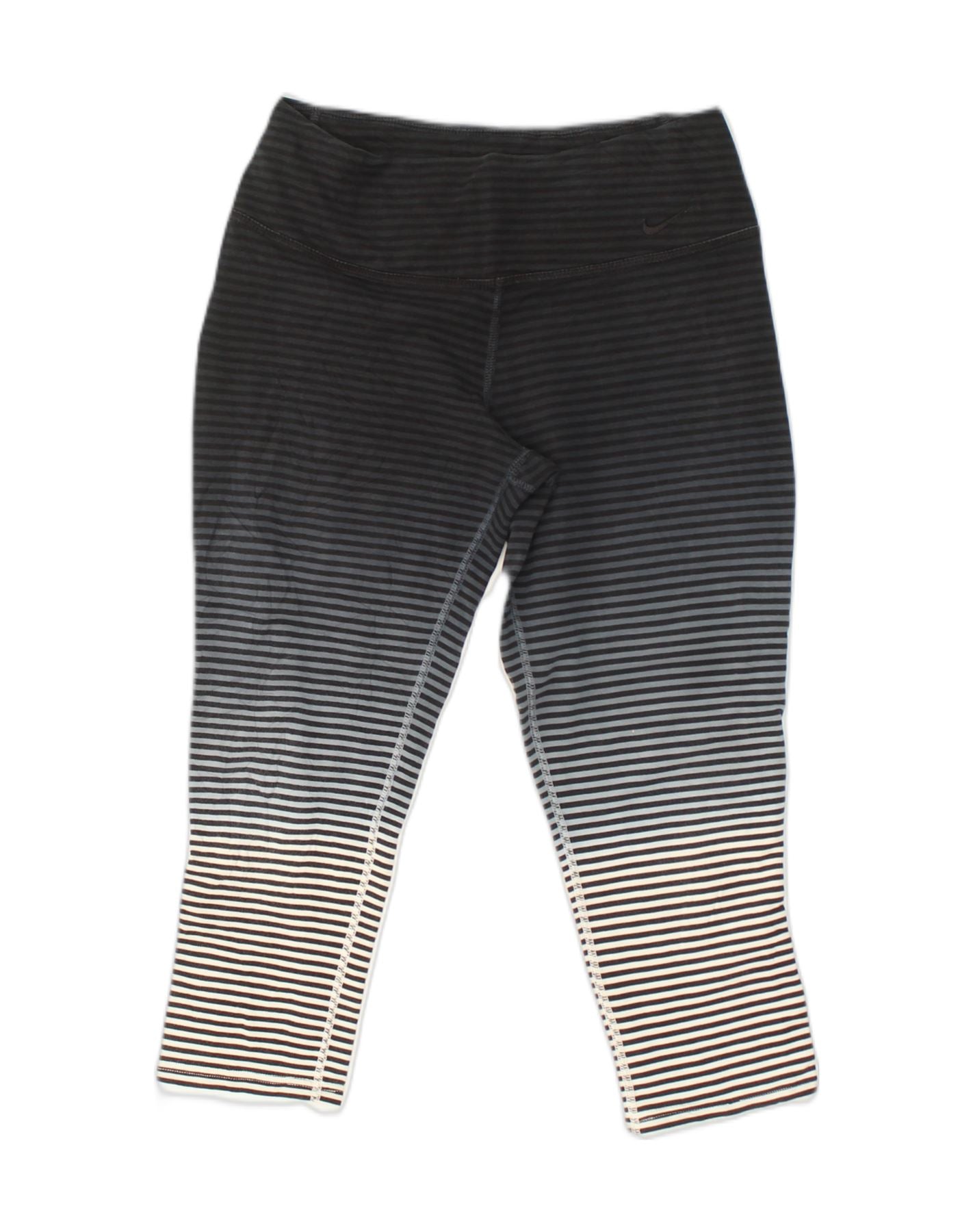 NIKE Womens Dri Fit Capri Leggings Small Black Pinstripe Cotton, Vintage &  Second-Hand Clothing Online