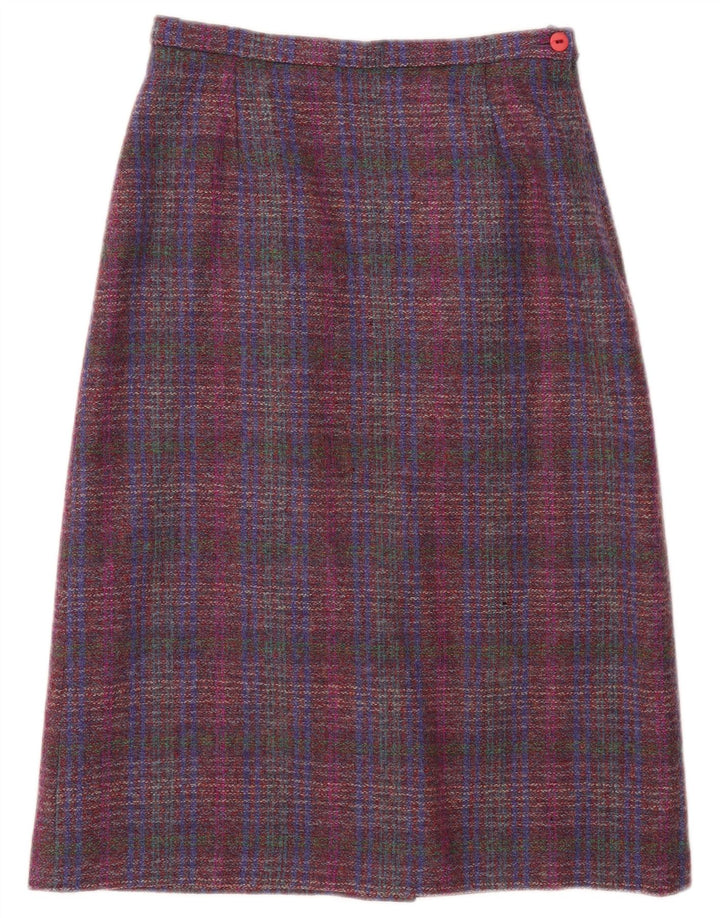 Pitlochry Womens Midi Skirt UK 14 Medium W30 Multicoloured Check Wool