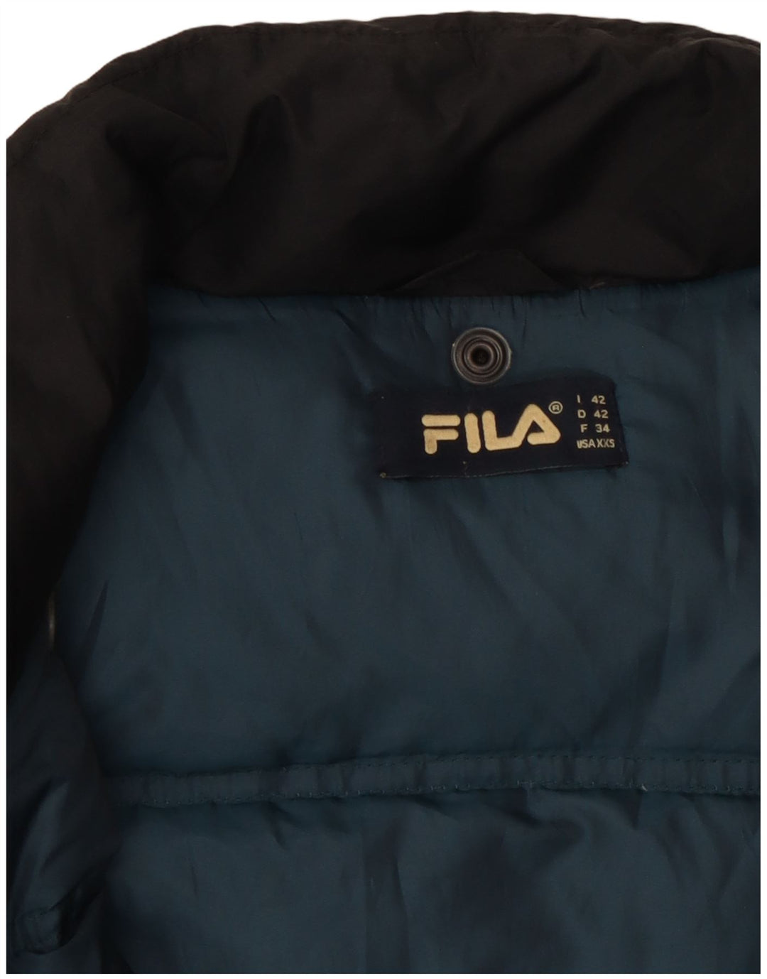 FILA Womens Padded Jacket IT 42 Medium Black Nylon