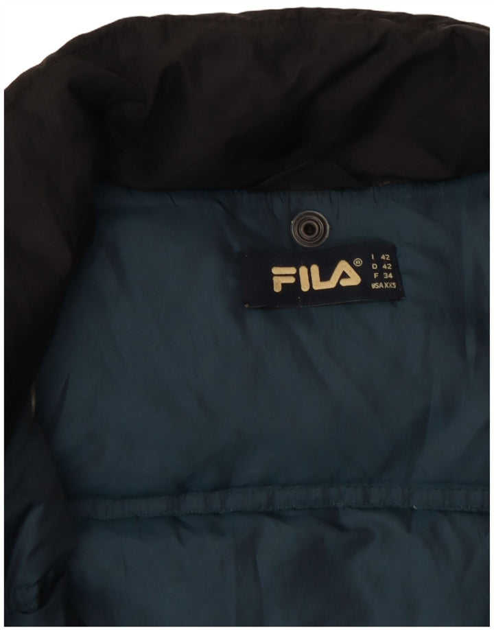 FILA Womens Padded Jacket IT 42 Medium Black Nylon