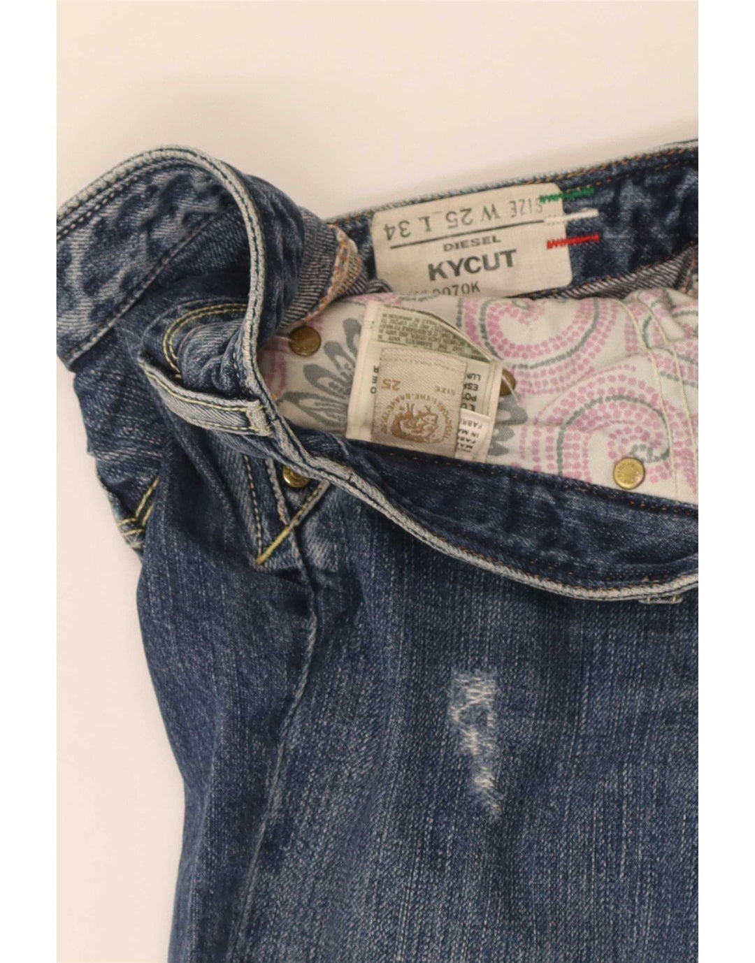 Diesel Womens Kycut Bootcut Jeans W25 L34 Blue Cotton