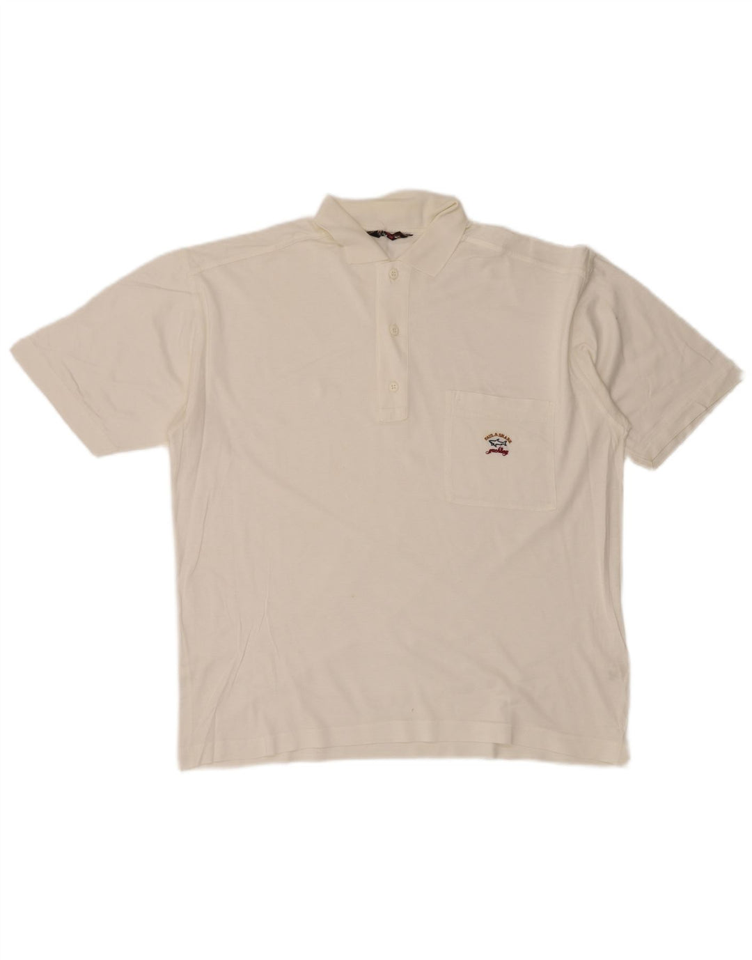PAUL & SHARK Mens Polo Shirt Large White Cotton