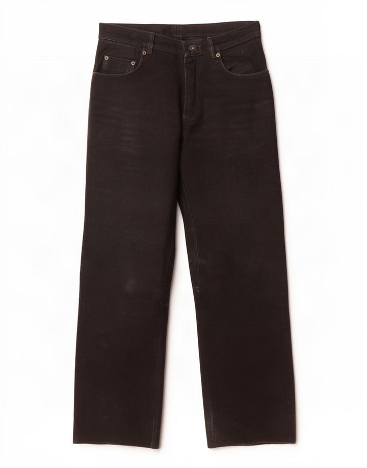 Hard Leather Stuff Mens Straight Trousers W33 L30 Black