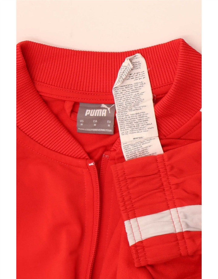 Puma Mens Tracksuit Top Jacket Medium Red Colourblock Polyester