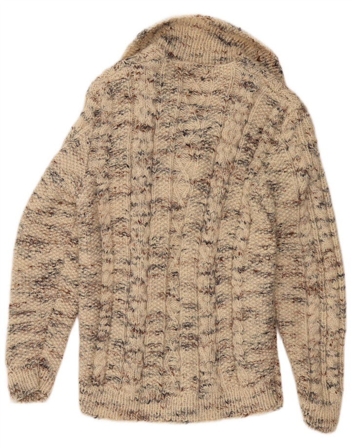 VINTAGE Womens Cardigan Sweater UK 12 Medium Beige Flecked