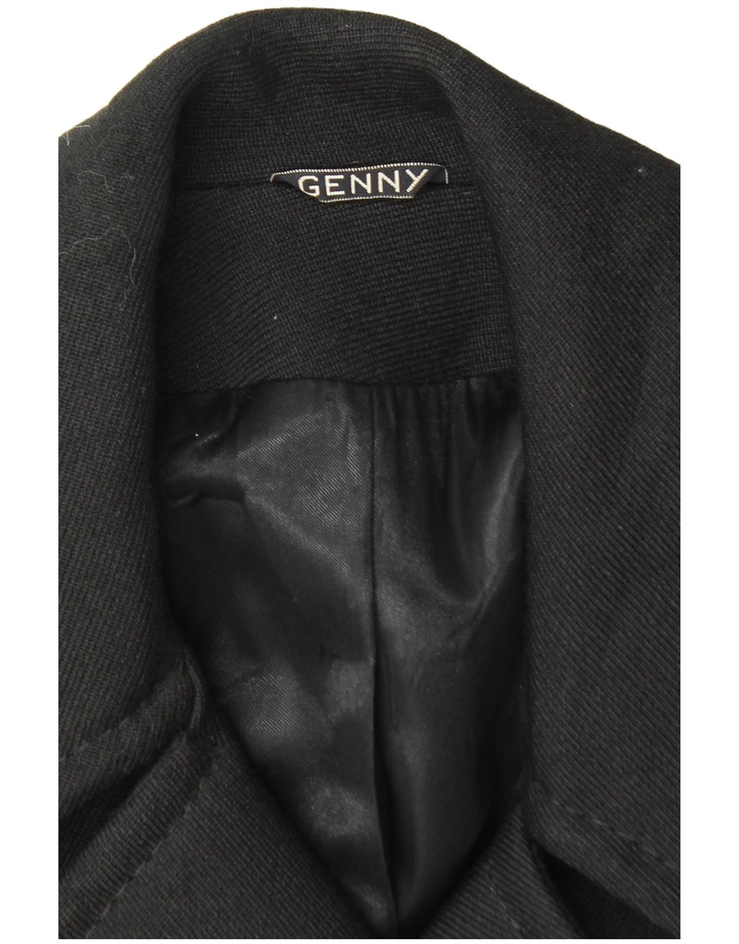 GENNY Womens Double Breasted Coat IT 42 Medium Black