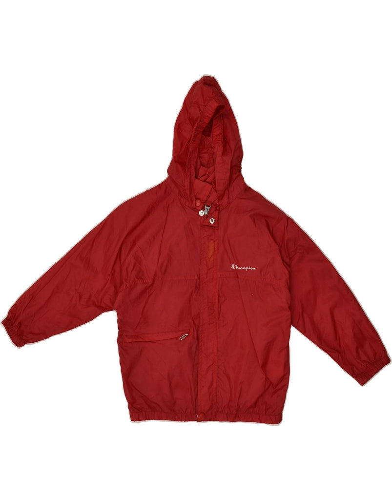 CHAMPION Boys Hooded Rain Jacket 5-6 Years XS Red Polyester | Vintage Champion | Thrift | Second-Hand Champion | Used Clothing | Messina Hembry 