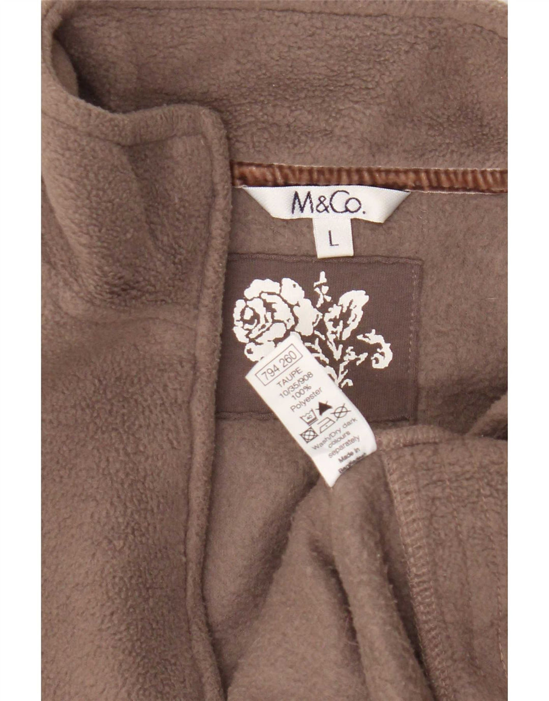M&Co Womens Fleece Gilet UK 16 Large Brown Polyester