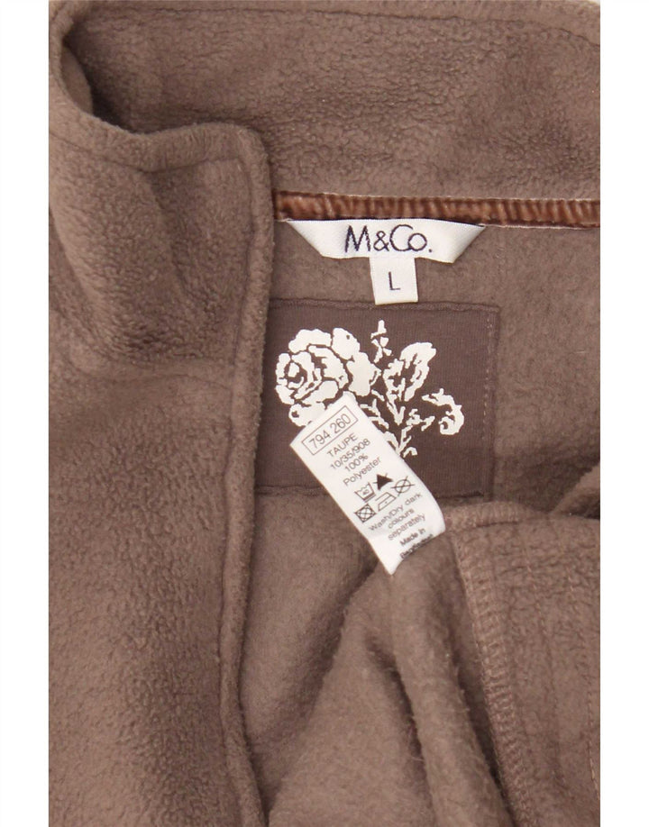 M&Co Womens Fleece Gilet UK 16 Large Brown Polyester