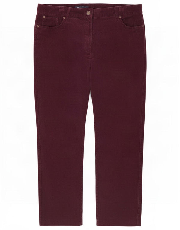 Marks & Spencer Womens Crop Corduroy Trousers UK 16 Large W36 L25 Maroon