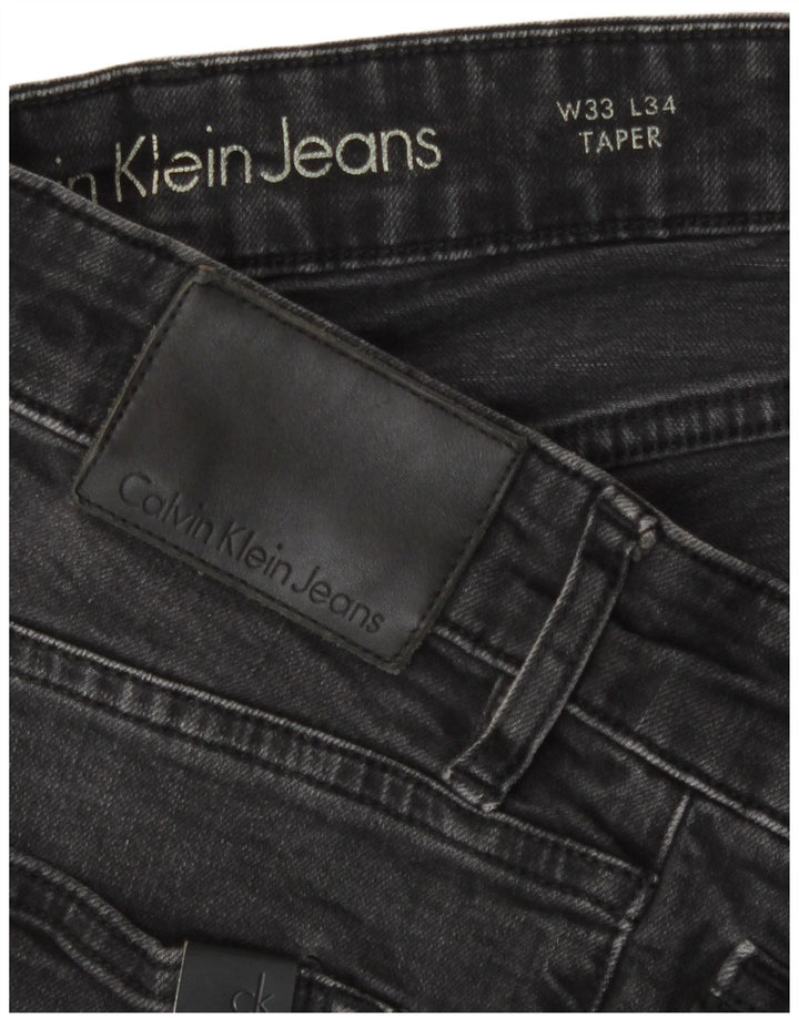 Calvin Klein Mens Tapered Jeans W33 L29 Grey Cotton