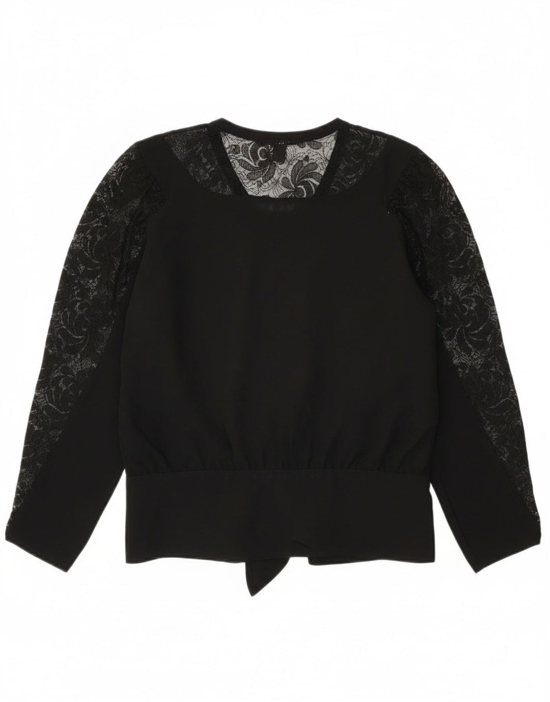 Superior Womens Long Sleeve Blouse Top EU 40 Medium Black Viscose