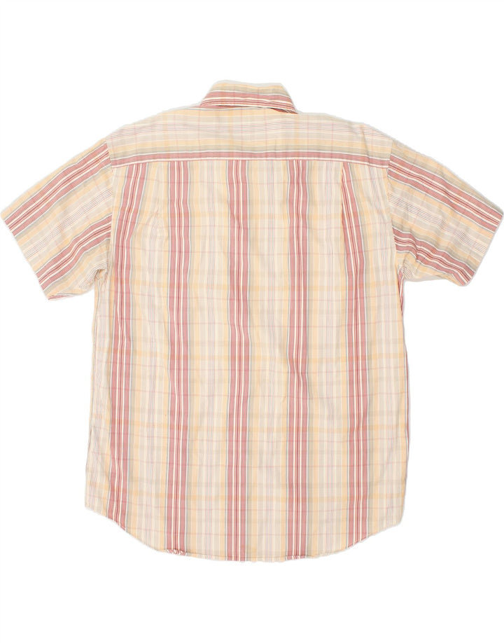 NAUTICA Mens Short Sleeve Shirt Large Beige Check Cotton Vintage Nautica and Second-Hand Nautica from Messina Hembry 