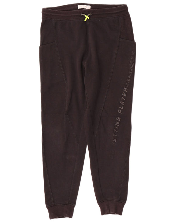 ZARA Boys Graphic Tracksuit Trousers Joggers 13-14 Years  Black Cotton