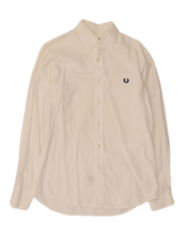 Fred Perry Mens Slim Fit Shirt Medium White Cotton
