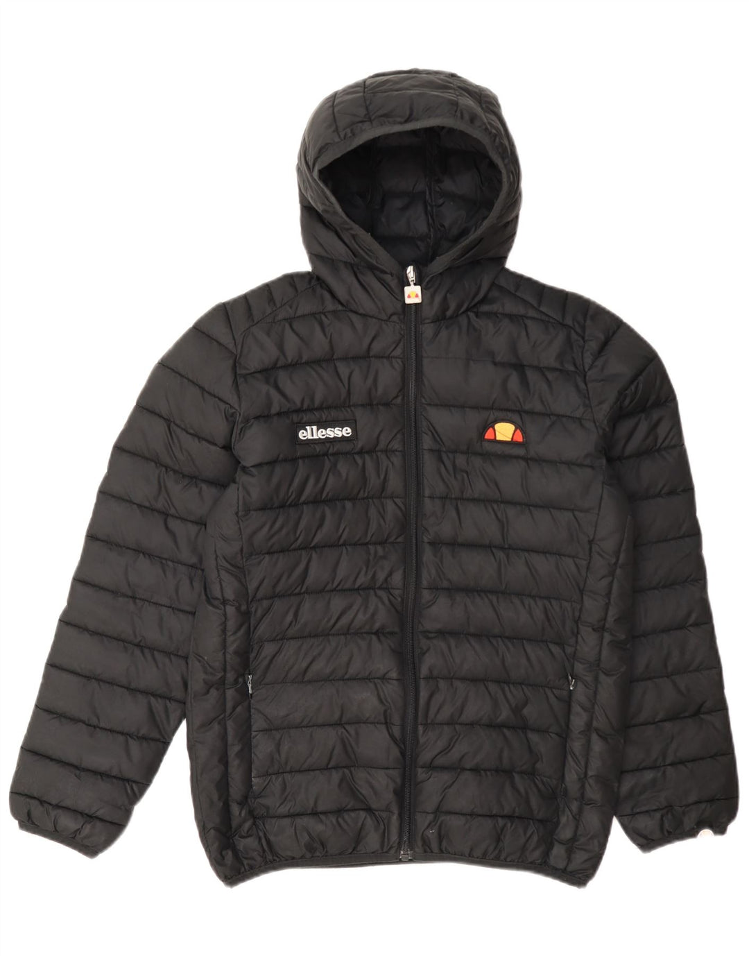 Ellesse Boys Hooded Padded Jacket 12-13 Years Black Polyester