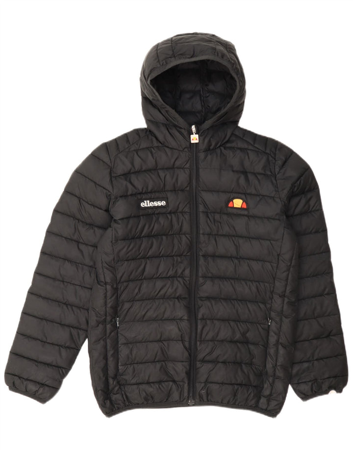 Ellesse Boys Hooded Padded Jacket 12-13 Years Black Polyester