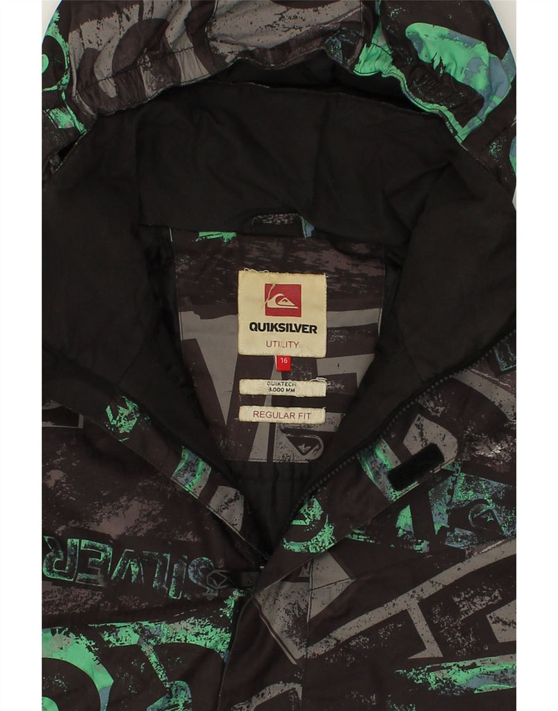 QUIKSILVER Boys Graphic Regular Fit Windbreaker Jacket 15-16 Years Grey | Vintage Quiksilver | Thrift | Second-Hand Quiksilver | Used Clothing | Messina Hembry 