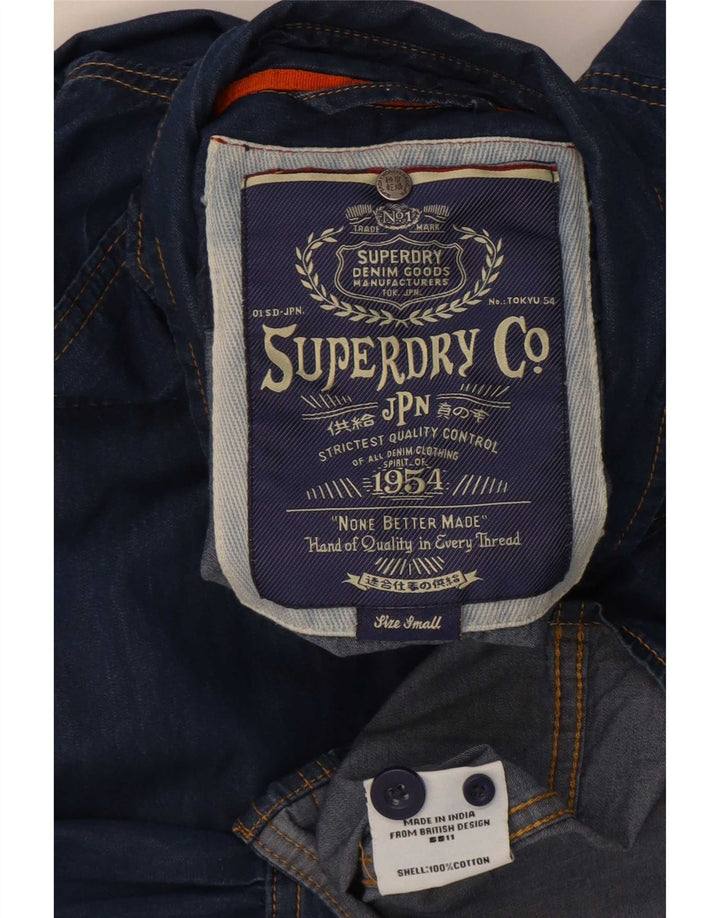 Superdry Mens Denim Shirt Small Blue Cotton