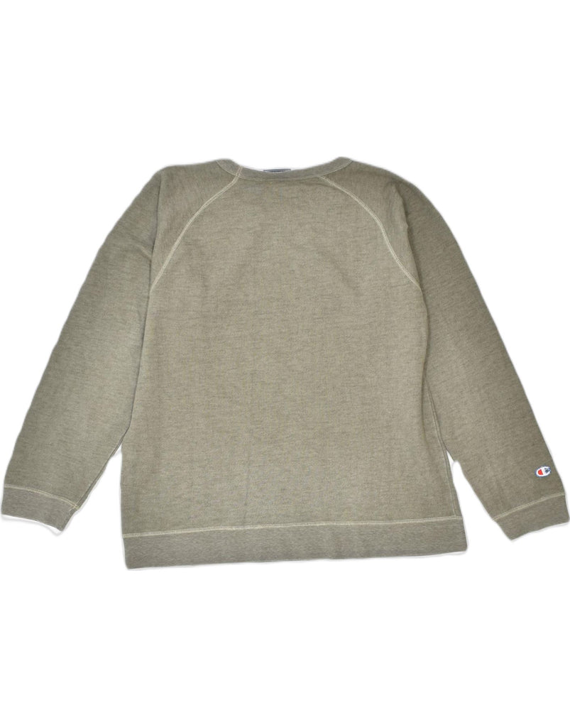 CHAMPION Boys Graphic Sweatshirt Jumper 13-14 Years Khaki Cotton Sports | Vintage | Thrift | Second-Hand | Used Clothing | Messina Hembry 