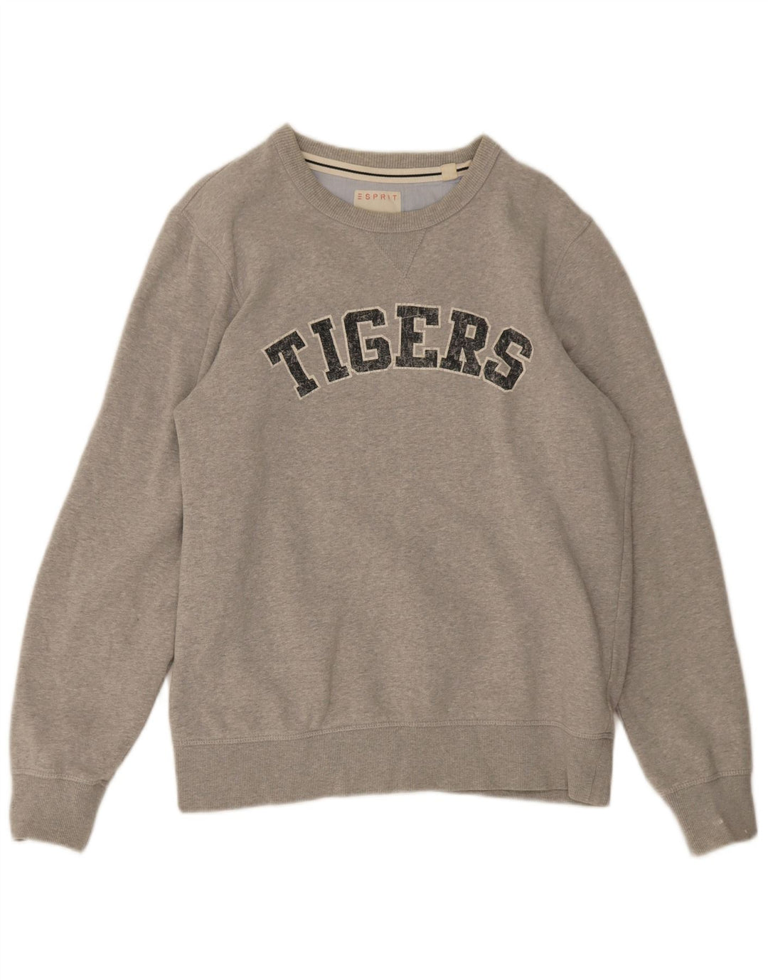 Esprit Mens Graphic Sweatshirt Jumper Large Grey Flecked Cotton