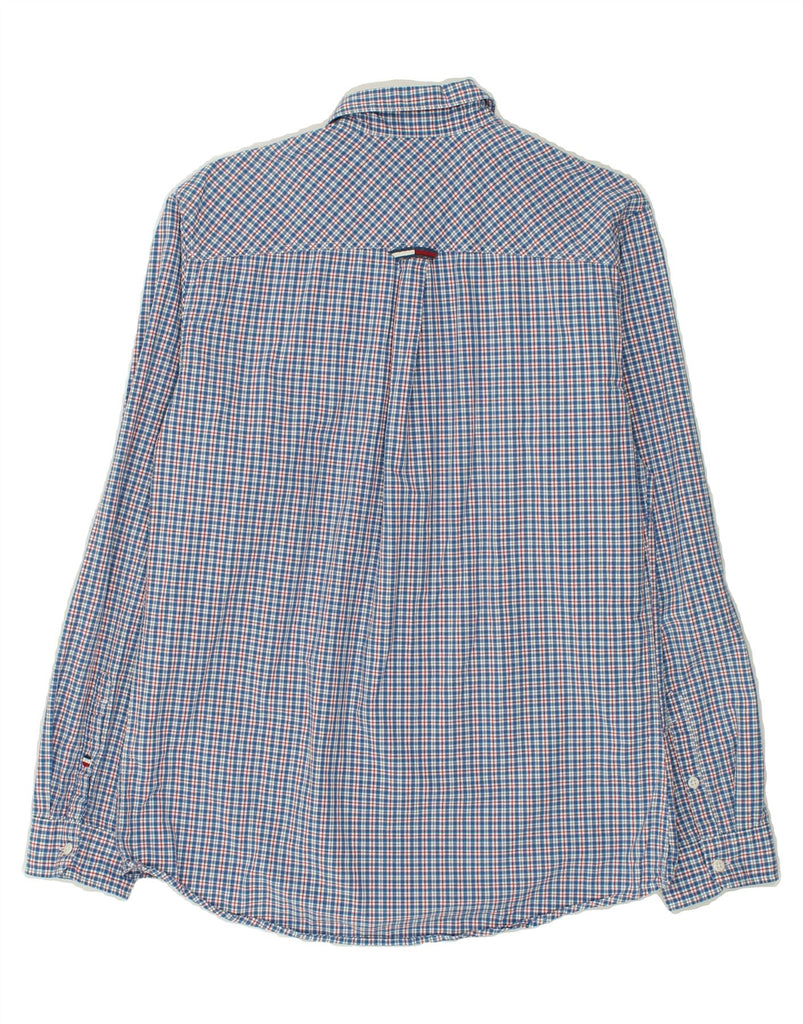 TOMMY HILFIGER Mens Regular Fit Shirt Medium Blue Check Cotton | Vintage Tommy Hilfiger | Thrift | Second-Hand Tommy Hilfiger | Used Clothing | Messina Hembry 