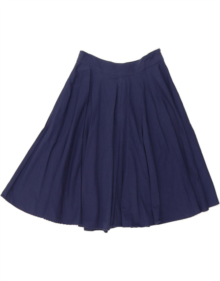 MINT & BERRY Womens Pleated Skirt EU 36  W27 Navy Blue Polyester Vintage Mint & Berry and Second-Hand Mint & Berry from Messina Hembry 