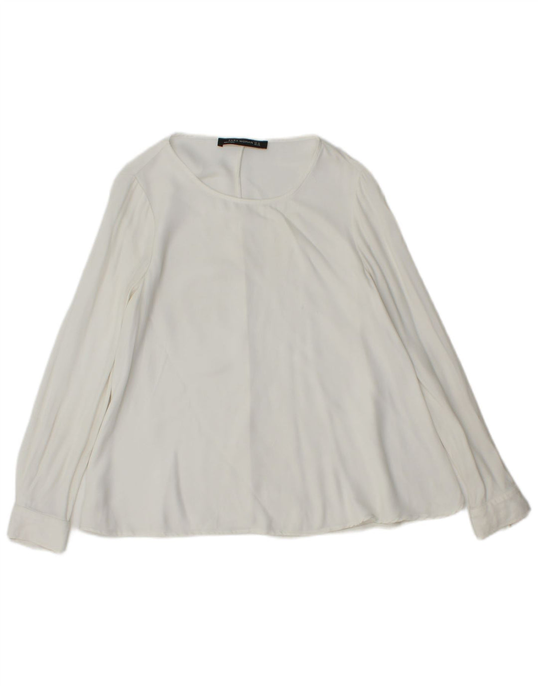 Zara Womens Long Sleeve Blouse Top UK 6 XS White