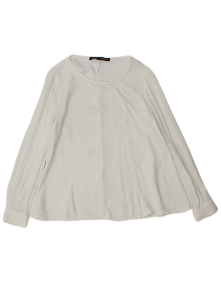 Zara Womens Long Sleeve Blouse Top UK 6 XS White