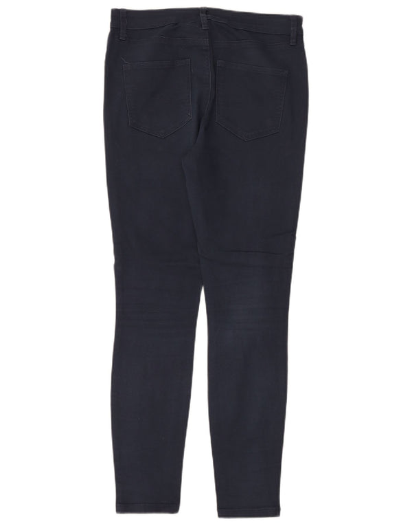 Fat Face Womens Skinny Casual Trousers UK 10 Small W30 L28 Navy Blue Cotton