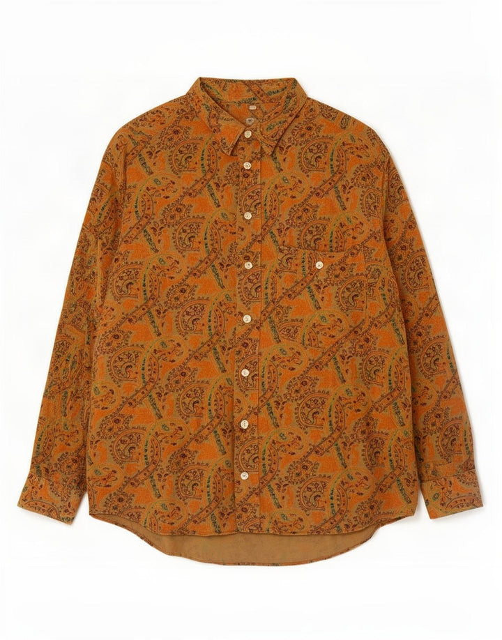Vintage Mens Shirt XL Brown Paisley