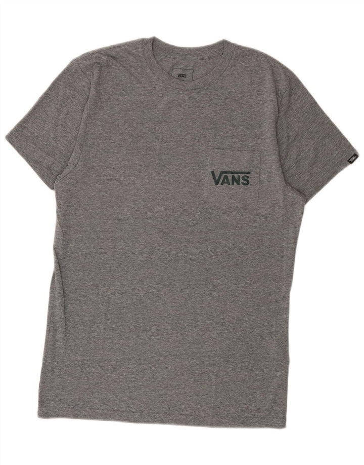 Vans Mens Custom Fit Graphic T-Shirt Top Medium Grey Flecked Cotton