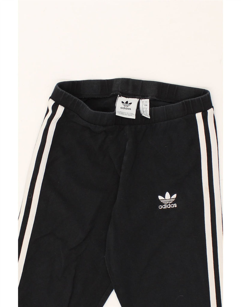 ADIDAS Womens Leggings UK 4 XS Black Cotton | Vintage Adidas | Thrift | Second-Hand Adidas | Used Clothing | Messina Hembry 