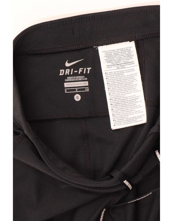 Nike Womens Dri Fit Leggings UK 10 Small Black Polyester