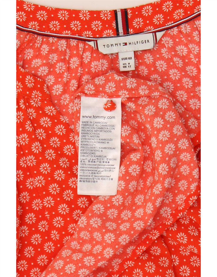Tommy Hilfiger Womens Long Sleeve Blouse Top UK 12 Medium Red Floral