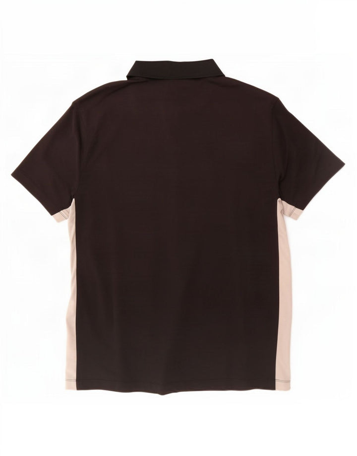 Nike Mens Polo Shirt UK 42/44 Large Black Colourblock Polyester