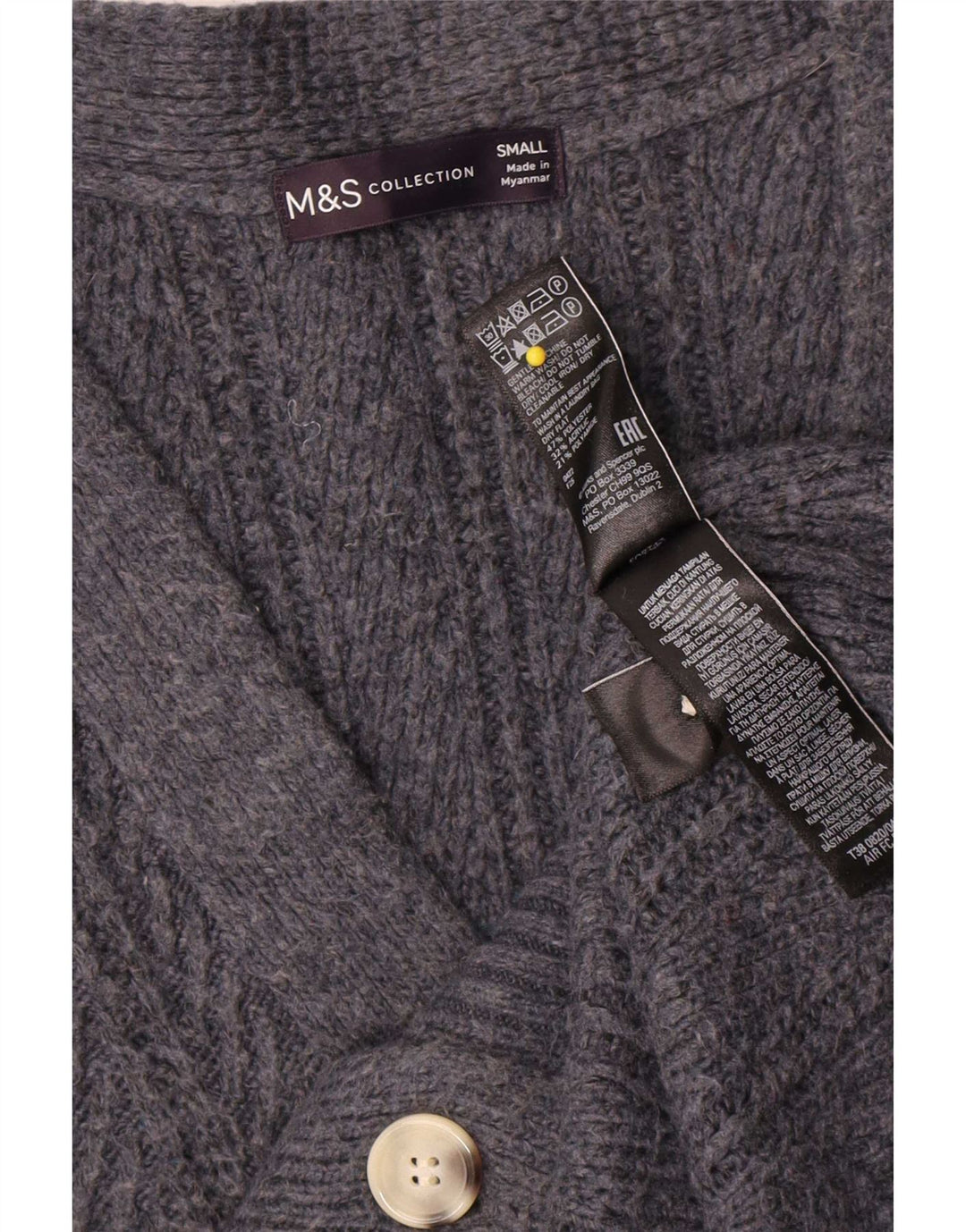 Marks & Spencer Womens Oversized Cardigan Sweater UK 10 Small Grey