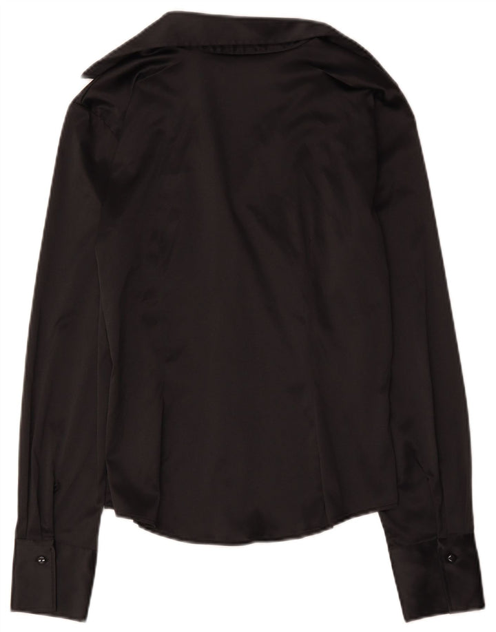 Naracamicee Womens Shirt Blouse UK 12 Medium Black Polyester