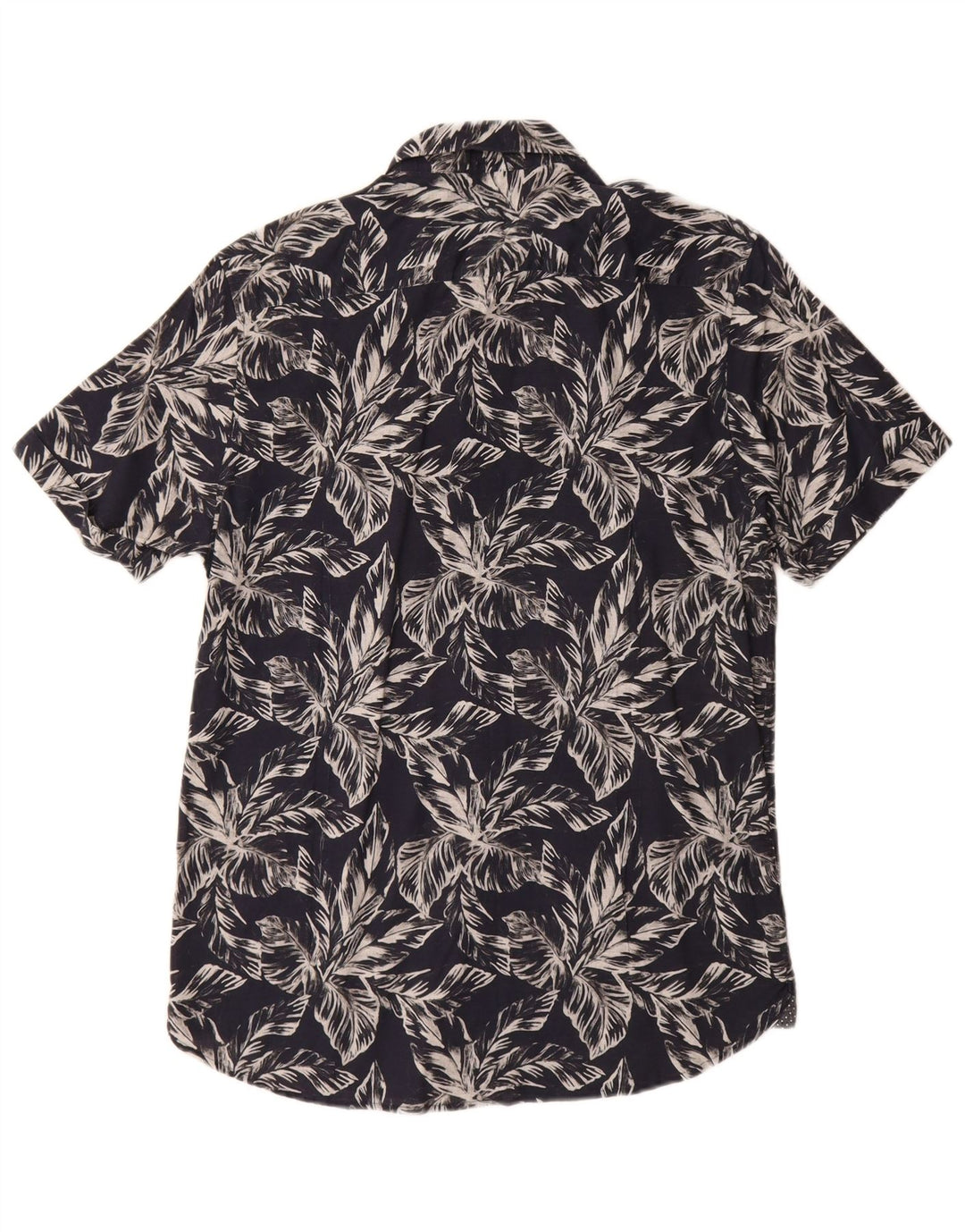 Ted Baker Mens Short Sleeve Shirt Size 3 Medium Navy Blue Floral Cotton
