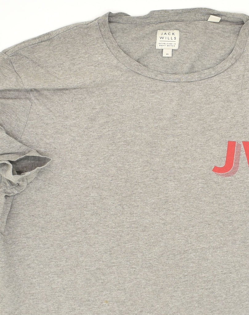 JACK WILLS Mens Graphic T-Shirt Top Medium Grey Cotton | Vintage Jack Wills | Thrift | Second-Hand Jack Wills | Used Clothing | Messina Hembry 